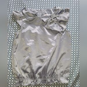 NWT Janie & Jack Silver Bow Toddler Girl 3T Top